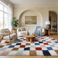 thumbnail image 2 of Shag Area Rug for Bedroom Living Room,5x8 Fluffy Soft Colorful Checkered Rug Fuzzy Shaggy Bedroom Carpet,Indoor Plush Floor Rugs for Kids Boys Girls Teen Dorm Nursery Home Decor, 2 of 16