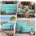 thumbnail image 5 of Anchor Turquoise Outdoor Waterproof Pillow Covers, Modern Navy Blue White Striped Nautical Decorative Rectangle Throw Pillowcase Sofa Cushion Sham for Patio/Couch/Chair, 20"x12" 2 Pack, 5 of 8