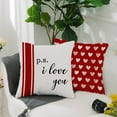 thumbnail image 4 of Valentines Day Pillow Covers 18 x 18 inch Set of 4 for Valentines Decor Red Black Stripes Love Heart I Love You Valentines Day Throw Pillows Decorative Cushion Cases Valentine Decorations, 4 of 6
