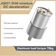 thumbnail image 4 of 2X JGB37-3530 Motor de CC 12 V Mini Motor de Reducción de Engranajes de CC Motor de Engranaje de Alto Par Motor de Metal para Hogar Inteligente 320 RPM, 4 of 5