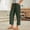 Army Green, variant on Cotton Linen Capri Pants Women Casual Wide Leg Pants Comfy Elastic Waist Lounge Cropped Beach Boho Trousers