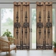 thumbnail image 4 of Farmhouse Brown Outdoor Curtains for Patio Waterproof,Windproof Privacy Curtains with Weighted Bottom,Rustic Wooden Historical Barn Door Plank Outside Drapes for Picnic Garage Yard 54"x108" 2 Panel, 4 of 8
