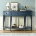 thumbnail image 2 of EUROCO 51.1" Console Table Sofa Table for Entryway with 3 Drawers and Storage Shelf for Living Room Hallway Foyer Office, Navy Blue, 2 of 8