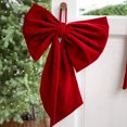 thumbnail image 3 of Yucurem Large Christmas Bow Ornament for Xmas Tree Topper, Velvet Giant Wreath Bows Ribbon for Christmas Birthday Wedding Party Home Outdoor Indoor Hanging Decor (19.69inch), 3 of 7