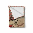 thumbnail image 2 of Cars Soft Flannel Fleece Throw Blanket, Tires Shop and Service Route 66 Emblem Advertisement Retro Style Poster Print, Cozy Plush for Indoor and Outdoor Use, 70" x 90", Red Grey Sepia, by Ambesonne, 2 of 6