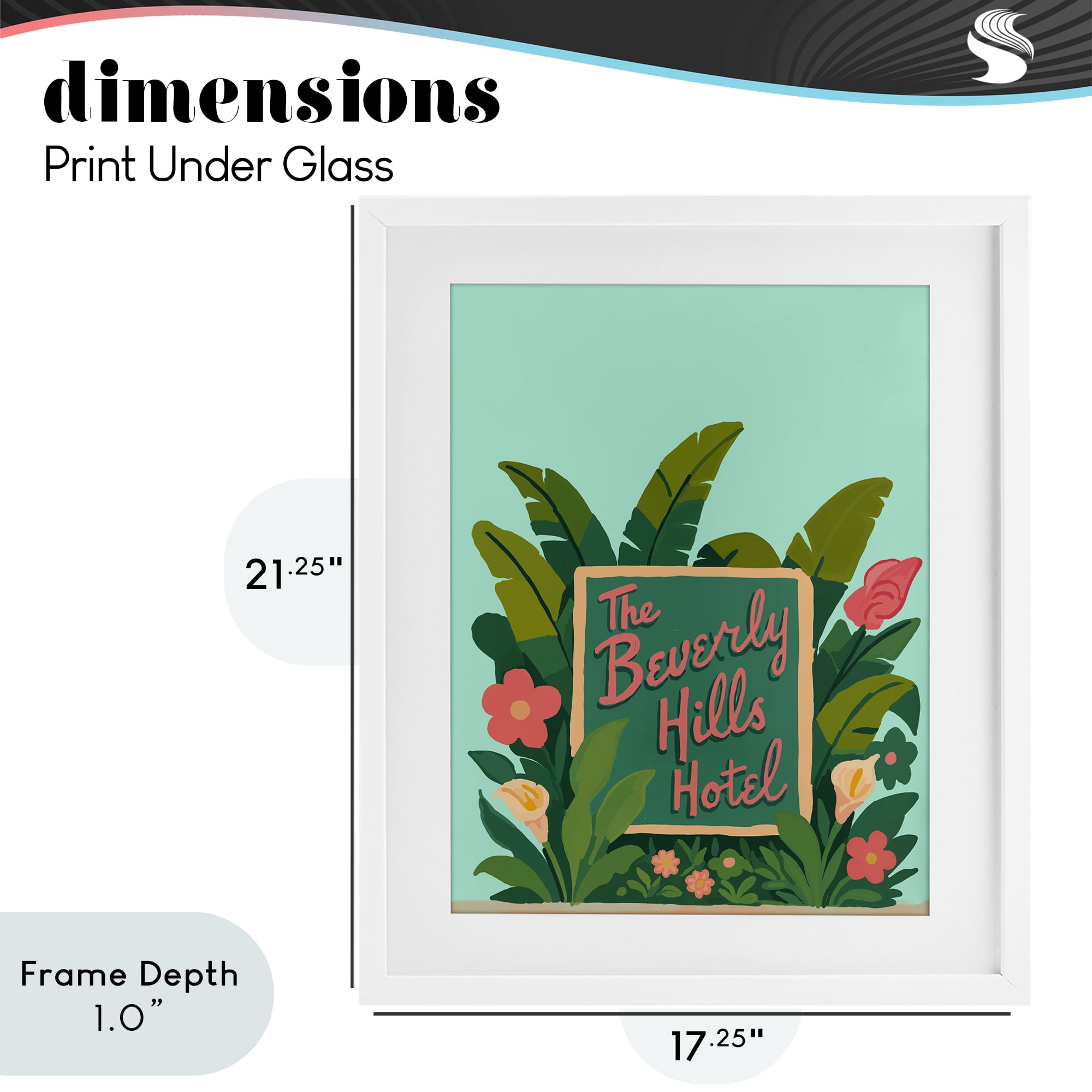 Stupell Industries Beverly Hills Hotel White Framed Print Under Glass, design by Amelia Noyes