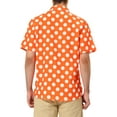 thumbnail image 3 of INSPIRE CHIC Men's Summer Polka Dots Shirt Button Down Short Sleeves Pattern Shirts L Orange, 3 of 7