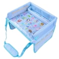 thumbnail image 3 of Bandeja de viaje para asiento de coche, asiento de seguridad, mesa de juegos, organizador de almacenamiento, aperitivos, juguetes, portavasos, impermeable para bebés y niños, cochecito de niños, 3 of 5