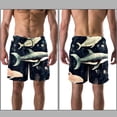 thumbnail image 3 of luoweisi Men's Beach Shorts Quick Dry Swim Trunks with Mesh Lining Whale 2XL, 3 of 5