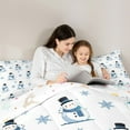 thumbnail image 5 of Manfei Kawaii White Snowmen Full Size Comforter Sets,Merry Christmas Bedding Comforter Set,Happy New Year Bedding Sets For Girls,Ultra Soft Home Decor Reversible,3pcs, 5 of 8