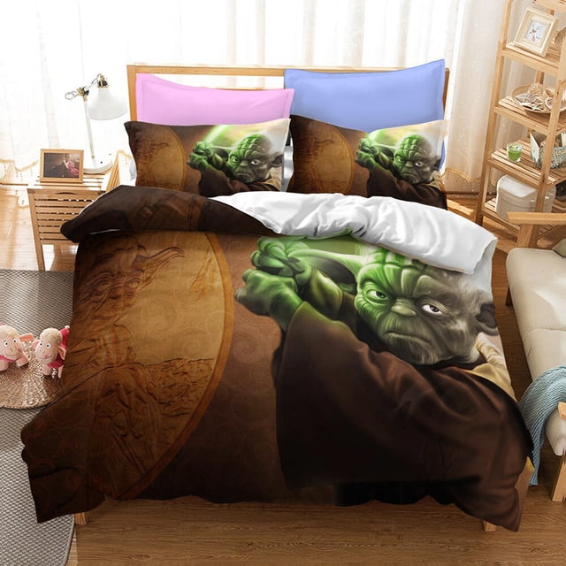 Yoda - juego de cama infantil, serie maestra, comercio exterior, tallas europeas y americanas, tres piezas, funda nórdica, cuna, nueva colección zhangyuxiang LED