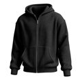 thumbnail image 5 of Sweatshirt for Men Waffle Full Zip Up Hooded Sweatshirts Long Sleeve Solid Hoodie Jacket Spring 2026 Casual Loose Fit Coat, 5 of 7