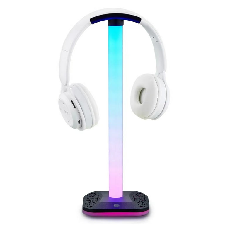 Ltesdtraw RGB Light Desktop Headphone Stand Anti Slip USB Support Over Ear Headset Holder