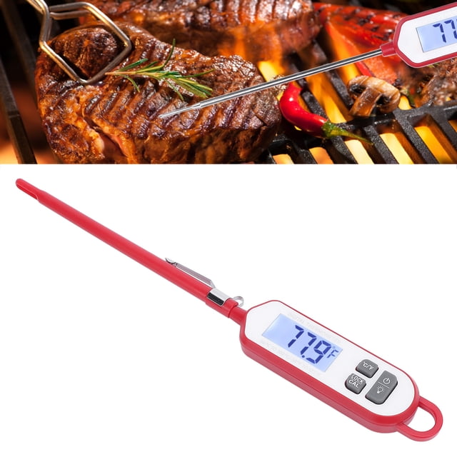 Food Temperature Probe, Fast Response IPX6 Water Repellent Easy To Read Digital Meat Probe for Kitchen