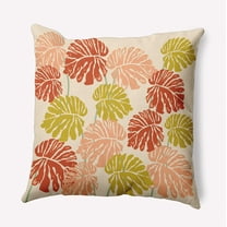 20" x 20" Simply Daisy Big Leaves Polyester Accent Pillow, Mustard Qty 1