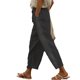 thumbnail image 1 of Pantalones rectos informales con cordón y cintura elástica, pantalones rectos holgados de Color puro con bolsillo para mujer y niña, color negro XXL, 1 of 6