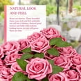 thumbnail image 3 of ARTIFICIAL FOAM ROSES | Attractive Fake Flowers for Decoration | DIY Wedding Centerpieces, Bouquets and More | Includes: 50 Roses with stems and 20 Leaves | Mauve Pink, 3 of 5