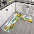 thumbnail image 3 of 2 Piece Gray Wood Sunflower Flowers Rug Kitchen Rug Set, Decor Kitchen Rugs, Absorbent Non-Slip Washable Floor Mats, Home Indoor Runner Rugs 17"x47"+17"x30", 3 of 7