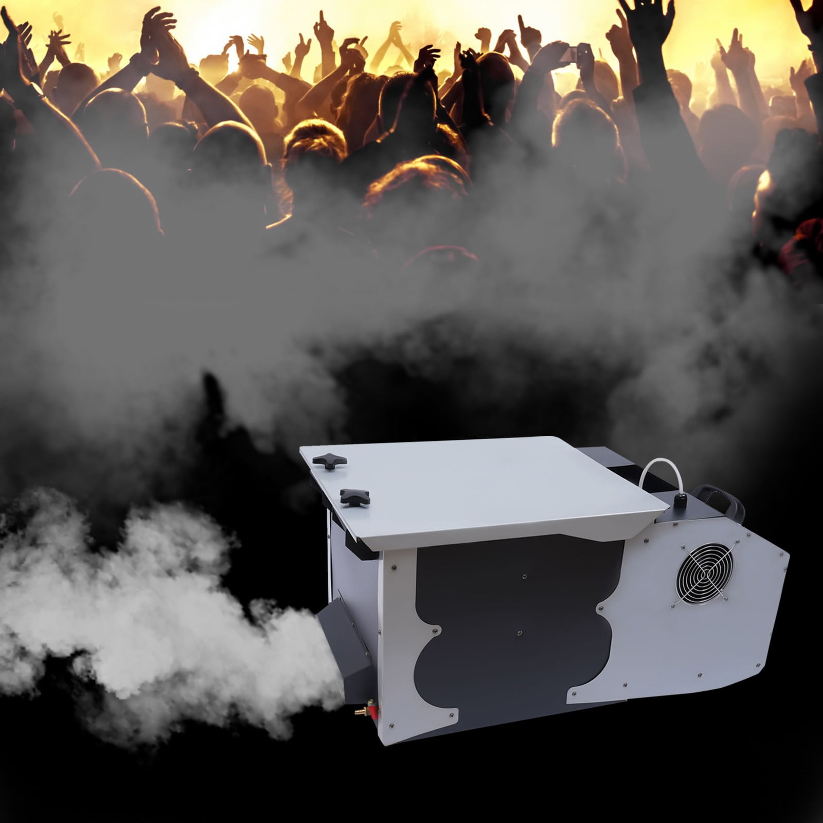 Low Lying Smoke Fog Machine DMX DJ Stage Effect Fogger w/ Remote 1500W Grey for Large Stage Performances