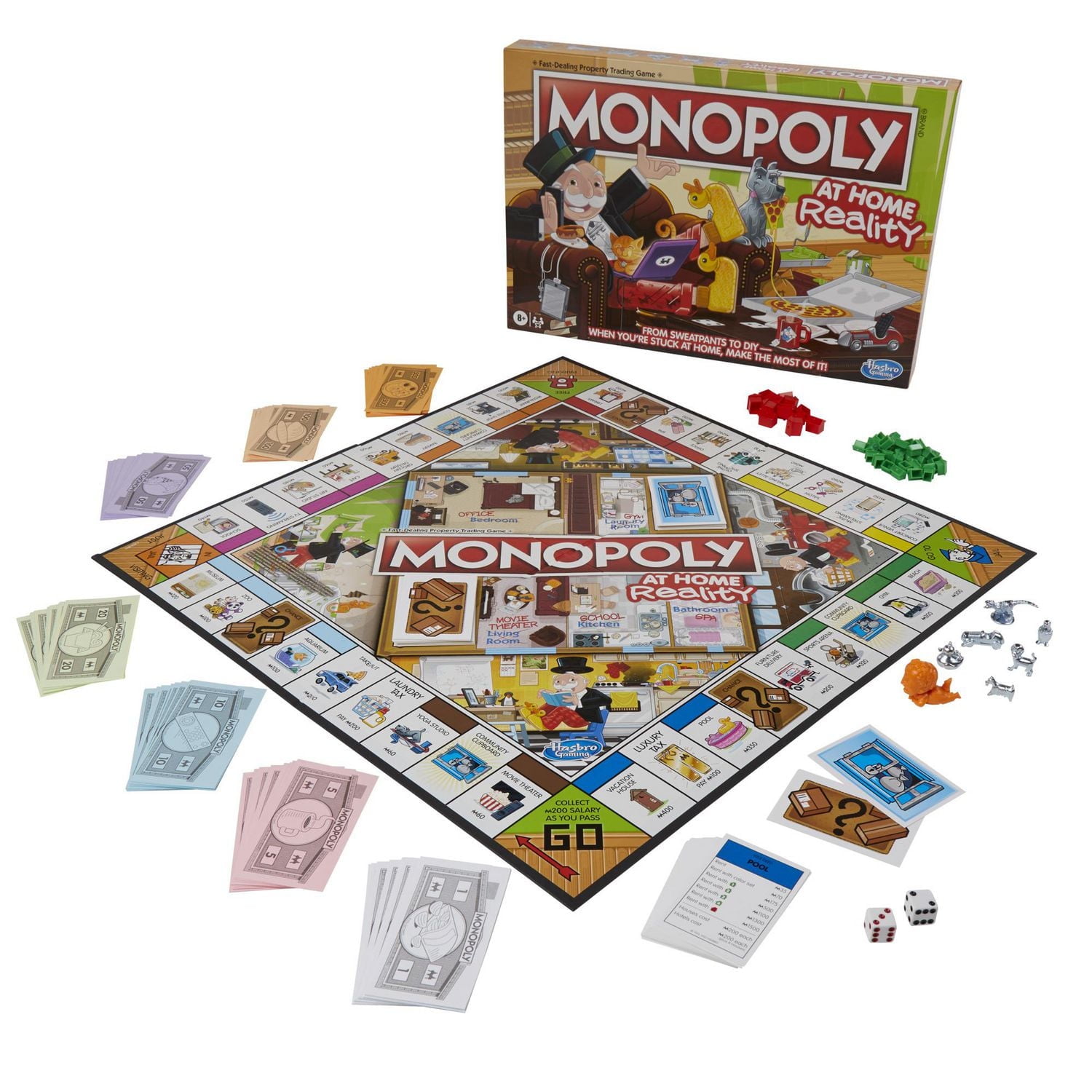 Monopoly : édition At Home Reality, jeu de plateau classique pour la famille