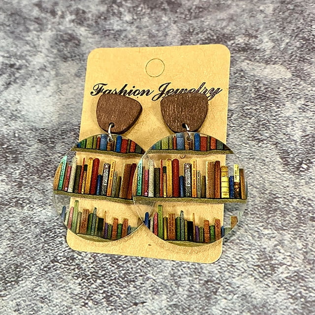 Fiudx Pendientes Literarios, Elegante Diseño de Gota de Agua, Par de Lágrima de Colores, Accesorio Ligero y Cómodo, Regalo para Profesores o Escritores, Joyería Única.