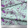 thumbnail image 2 of Soimoi Green polyester Crepe Fabric Insects,Rose & Leaves Print Fabric by Yard 42 Inch Wide, 2 of 3