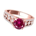 thumbnail image 3 of Aonejewelry 1.20 Ct. Halo Unique Design Created Ruby and Diamond Engagement Ring Crafted In 14k Solid Rose Gold, 3 of 4