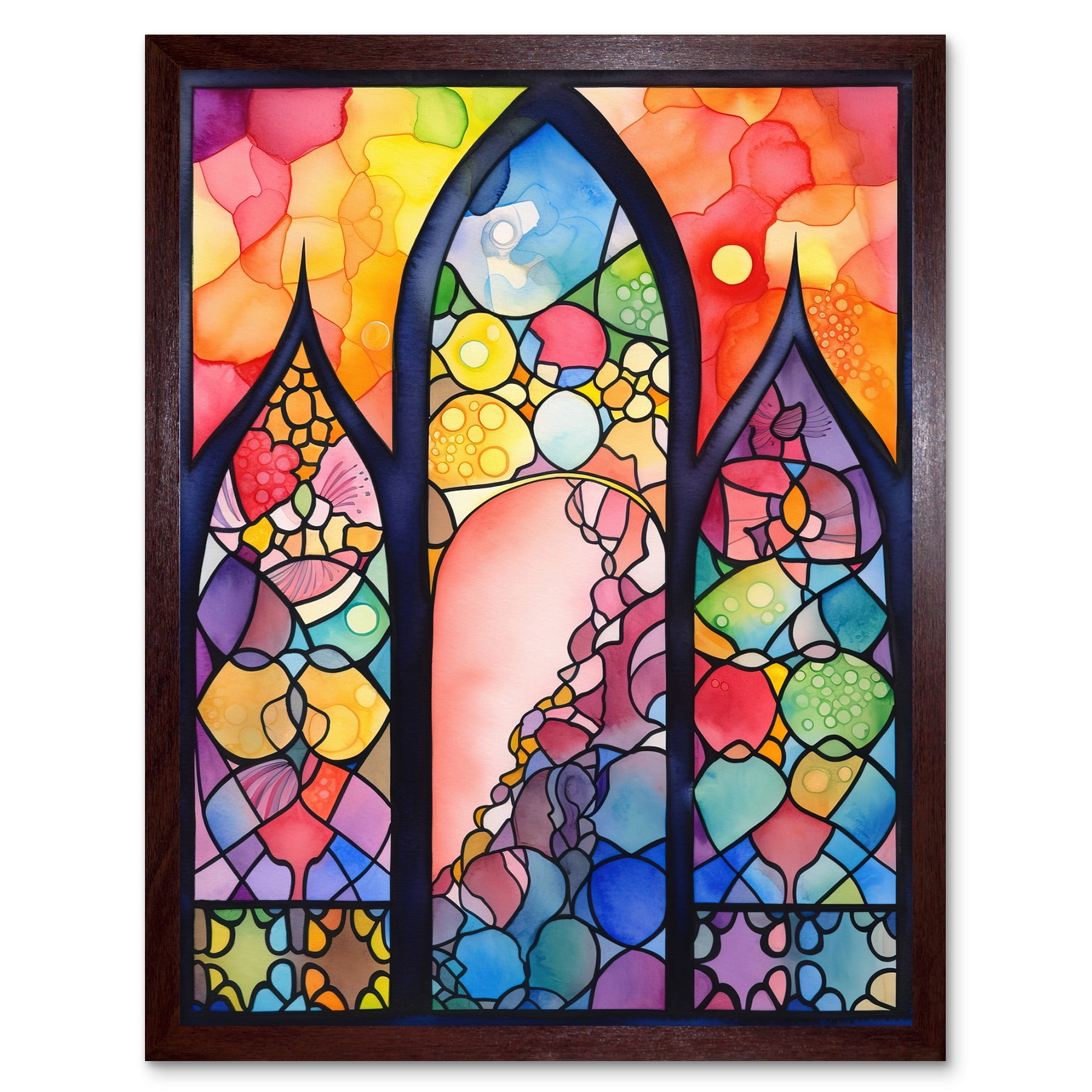 Colorful Stained Glass Church Window - Paint By Number - Paint by numbers  for adult