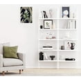 thumbnail image 3 of Zimtown 5-Shelf Wood Bookcase, Wall Mounted Learning Ladder Display Rack for Living Room, Bedroom, Office, White Finish, 3 of 10