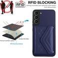 thumbnail image 5 of Envelope Design for Samsung S22 Case RFID Blocking Wallet Card Holder Leather PU Flip Cover Folio Lanyard Crossbody Strap Women Girl Magnetic Clasp Kickstand for Samsung Galaxy S22, Blue, 5 of 10