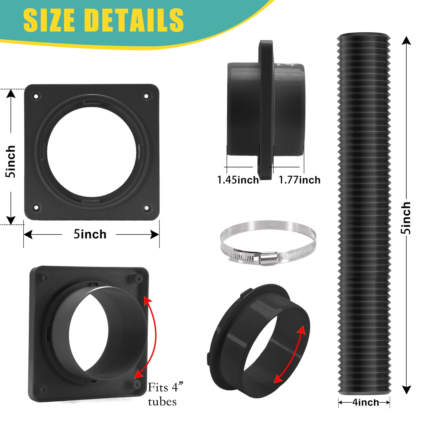 TUOOWO 4'' Dryer Replacement Vents