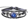 thumbnail image 4 of Bracelets Mode Hommes Femmes Constellation 12 Signe du Zodiaque Punk Cuir Tissé, 4 of 5