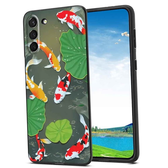 Compatible with Samsung Galaxy S22+ Plus Phone Case, Japanese-Style-Koi-fish-10 Case Silicone Protective for Teen Girl Boy Case for Samsung Galaxy S22+ Plus