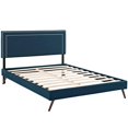 thumbnail image 2 of Virginia Full Fabric Platform Bed with Round Splayed Legs-Azure, 2 of 5