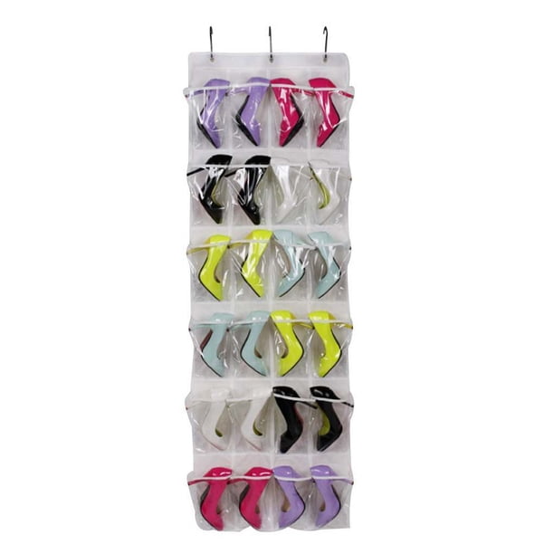 Bolsa de almacenamiento de 24 bolsillos Cristal de limpieza sobre la puerta Organizador de teléfono para zapatos para colgar en la puerta Advancent JJ14339-01