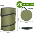 thumbnail image 3 of 2-Pack 30 Gallon Collapsible Pop-Up Trash Can for Camping, RV - Waste Yard Bag for Gardening Lawn/Leaf - 30 Gallon Each Bag, Green$$Garden & Patio, 3 of 7