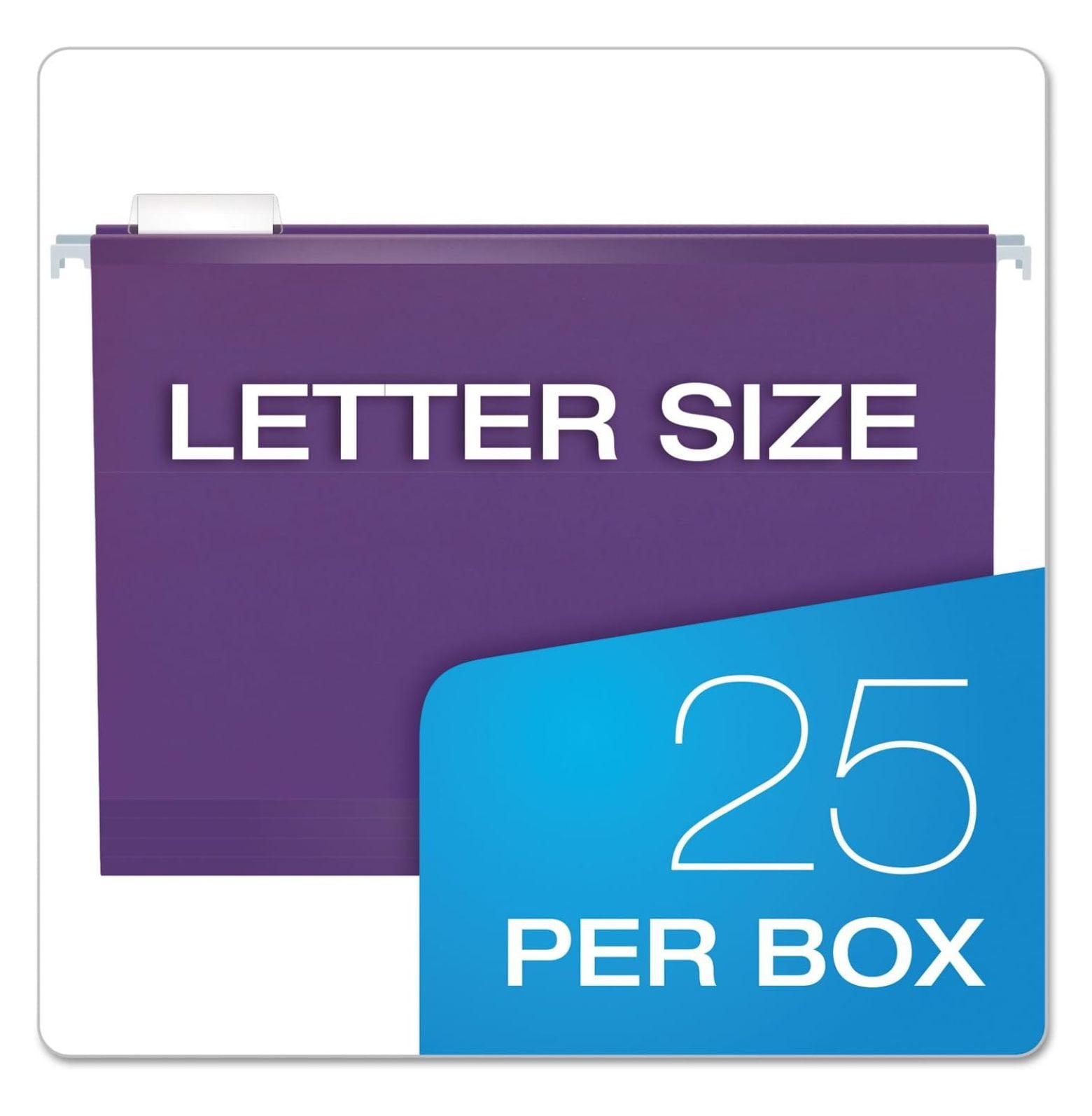 Reinforced Hanging Folders Letter Size - Pastel Colors, 25/Box - Color Coded File Folders with Tabs & Inserts - Durable Hanging File Folders for Office & Home