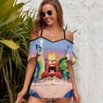 thumbnail image 4 of Movie Inside Out Women's T Shirt Short Sleeve Off Shoulder Camisole Tee Shirt Top Summer Breathable Adjustable Cold Shoulder T-Shirt, 4 of 6