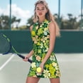 thumbnail image 4 of Uorisanigo Lucky Leaf Sleeveless Workout Athletic Dresses for Women 2 Pieces Size M Zip Up Collar Quick Dry Workout Golf Dresses Build in Shorts with Pockets, 4 of 7