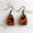Orange, variant on Retro Chic Mini Oval Leopard Soft Fur Genuine Leather Drop Hook Earrings Jewelry