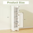 thumbnail image 4 of Giantex Small Bathroom Storage Cabinet, Corner Floor Cabinet w/Door & Adjustable Shelves, Narrow Toilet Paper Holder, Slim Storage Organizer, White, 4 of 9