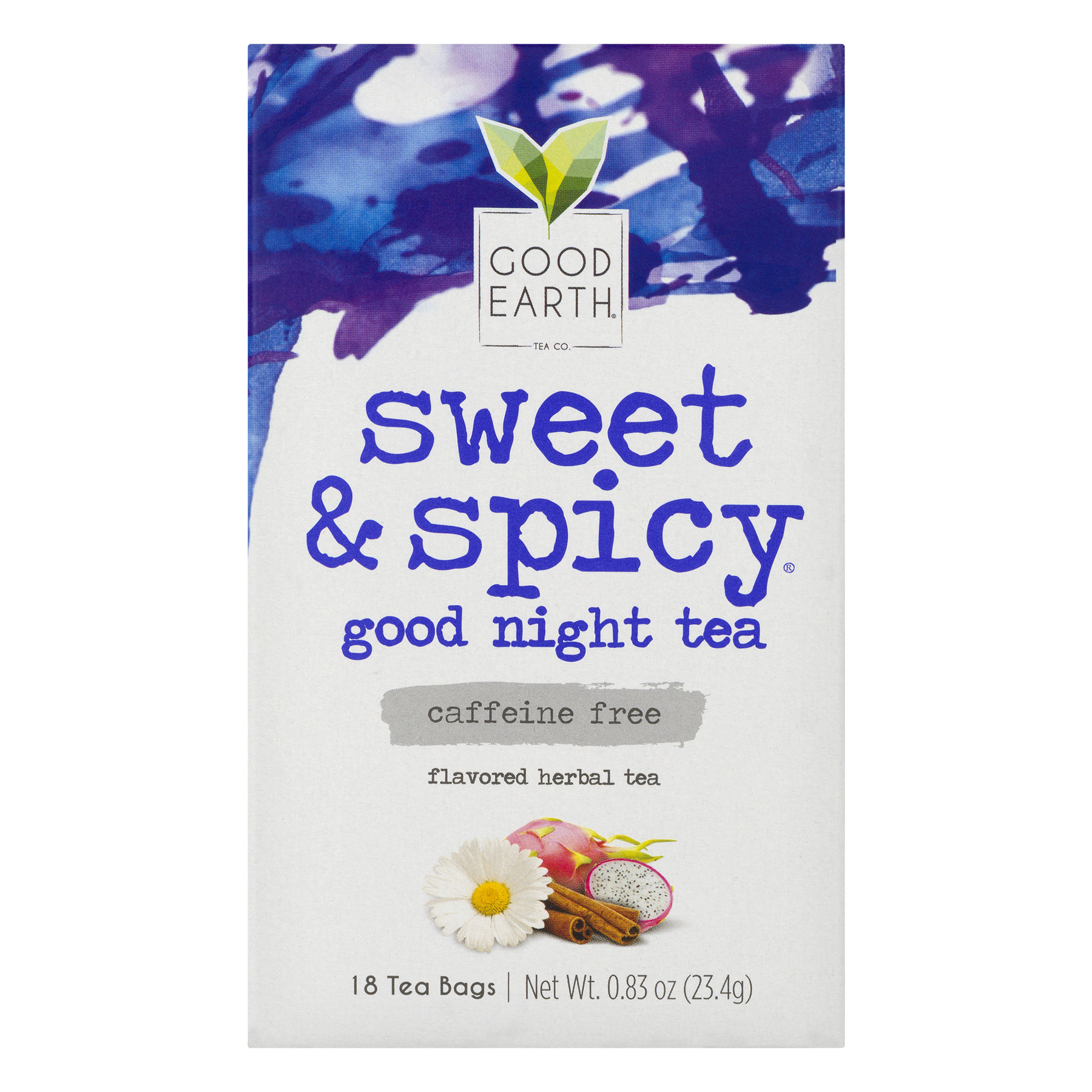 Good Earth, Sweet & Spicy, Good Night Caffeine Free Tea, Tea Bags, 18