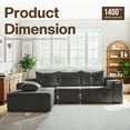 thumbnail image 4 of Kelyda 105" Modular L-Shaped Cloud Sofa, Plush Boneless Sectional with Deep Seats Chaise Corduroy Fabric, Gray, 4 of 9