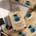thumbnail image 3 of RUSPEPA Cartoon Owl Wrapping Paper Roll, Mini Roll, 17 Inches x 32.8 Feet, Kraft Wrapping Paper with Cartoon Owl and Thank You Teacher Design Great for Graduation, Party, Holiday and More, 3 of 8