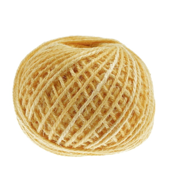 1 Roll 2mm x 50m Colored Hemp Rope Household Paper Rope Creative DIY Braided  Rope Tag Rope Gift Decor (Yellow) 