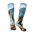 Zufioo Lake Forest Dinosaur A Print Long High Thigh Socks KneeHigh