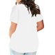 thumbnail image 2 of Top de Manga Corta de Verano para las Mujeres de Tamaño Grande Falso Bolsillo V-Cuello Camiseta, Mezcla de Poliéster Algodón Spandex Top Casual, Lavado a Mano Más Tamaño, 2 of 5