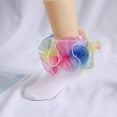 thumbnail image 2 of Daxin 7 Pairs Toddler Girls Double Lace Socks Big Ruffle Rainbow Style Lace Socks for Toddler Baby Girls, 2 of 6
