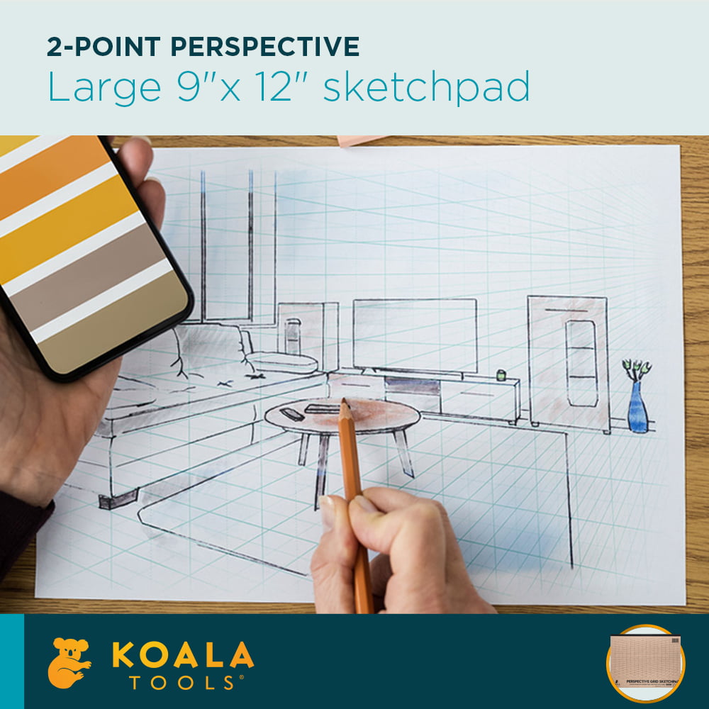 Koala Tools Drawing Perspective (2-Point) Large Sketch Pad