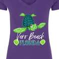 thumbnail image 4 of Inktastic Vero Beach, Florida Happy Sea Turtle Women's V-Neck T-Shirt, 4 of 5
